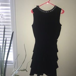 S.L Fashion Black Jeweled Dress